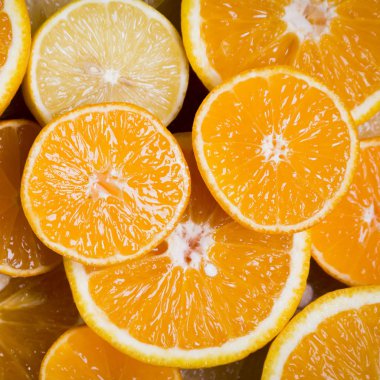 Narenciye (portakal, limon, greyfurt, mandalina, limon). Meyve yemek arka plan. Taze narenciye meyve ürün çeşitliliği