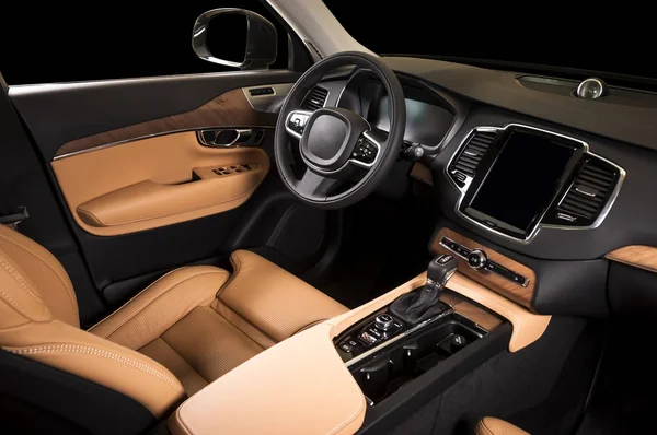 Interior Modern Lux Prestigiu Auto Tablou Bord Volan Interior Din — Fotografie, imagine de stoc