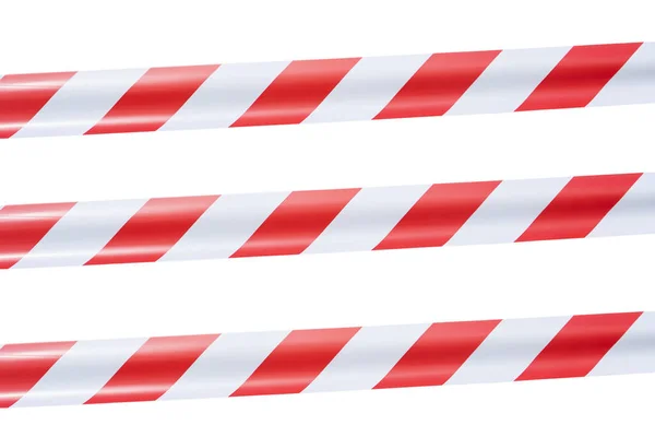 Красно-белая предупреждающая лента на белом фоне — стоковое фото