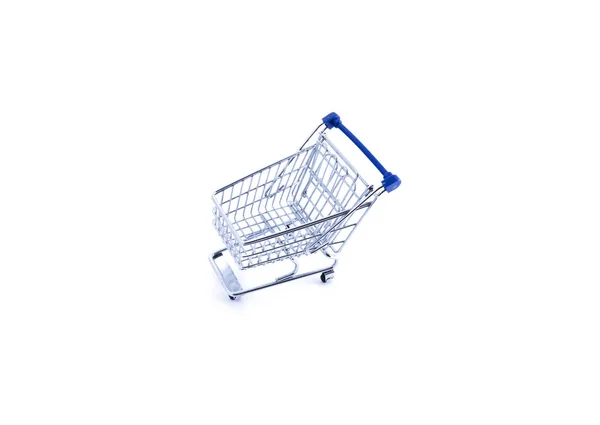 Empty shopping cart over white background — Stock Photo, Image