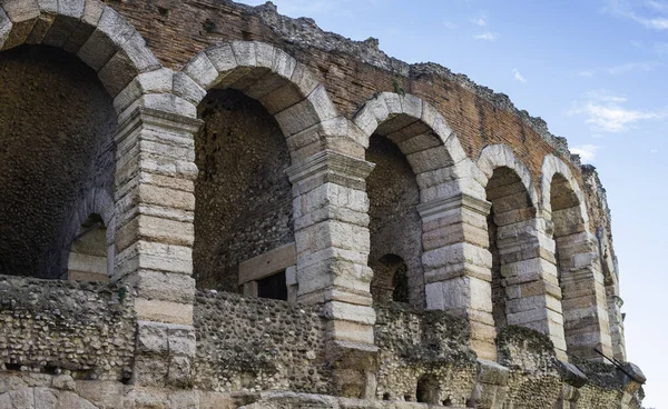 Arches Details Famous Ancient Roman Amphitheatre Arena Verona Ιταλία — Φωτογραφία Αρχείου