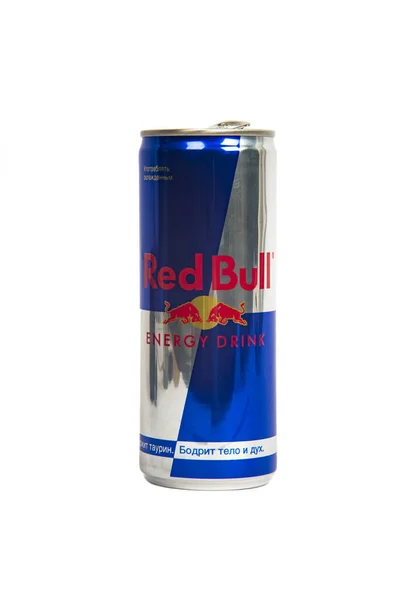 Sankt Petersburg Rusia Desember 2018 Aluminum Dapat Dari Redbull Minum — Stok Foto