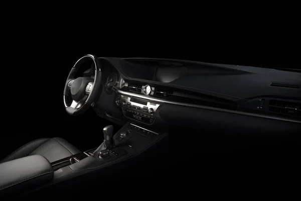 Modern luxus presztízs autó belső Elszigetelt felett fekete backroun — Stock Fotó