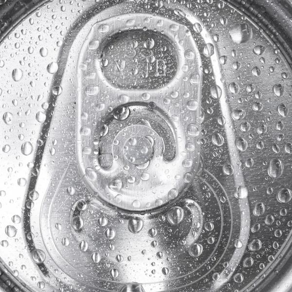 Fermer aluminium peut boire avec des gouttelettes — Photo