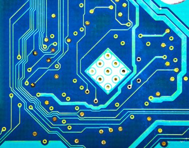 Soyut mavi devre kartı arkaplan için kapat