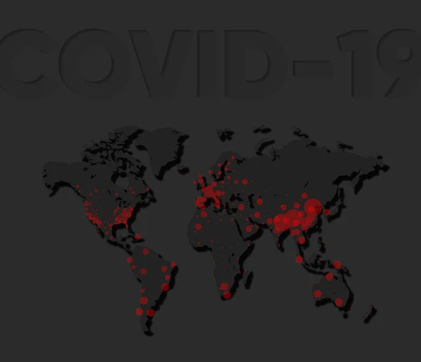 Coronavirus地图 Covid Covid 19世界地图 — 图库照片