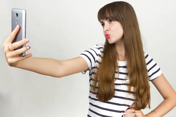 Kobieta sprawia, że selfie — Zdjęcie stockowe