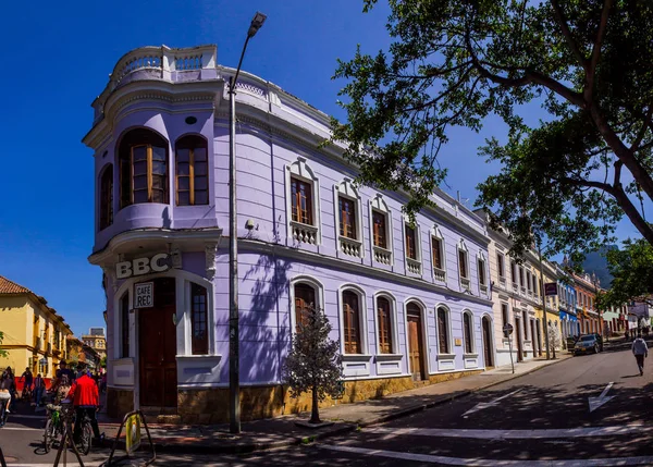 Колониальные Дома Района Канделария Богота Колумбия Января 2020 — стоковое фото