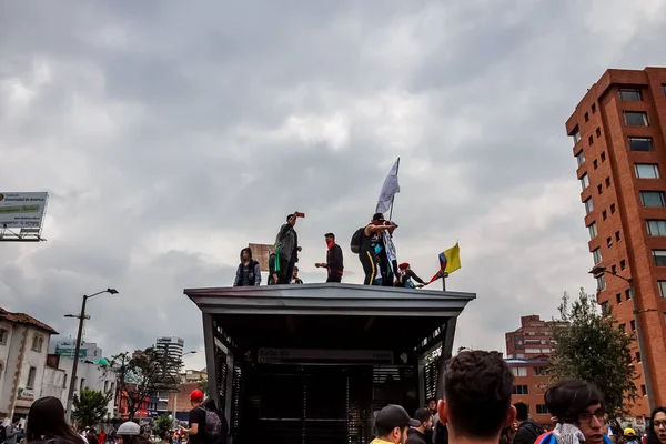 National Strike Colombia Ivan Duque Μπογκοτά Κολομβία Νοεμβρίου 2019 — Φωτογραφία Αρχείου