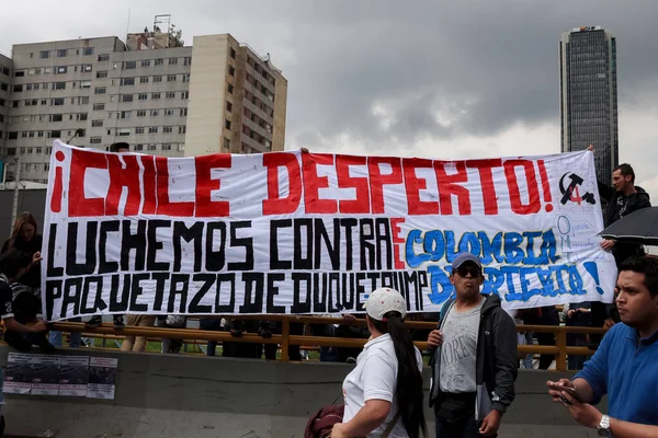 Huelga Nacional Colombia Contra Ivan Duque Bogotá Colombia Noviembre 2019 —  Fotos de Stock