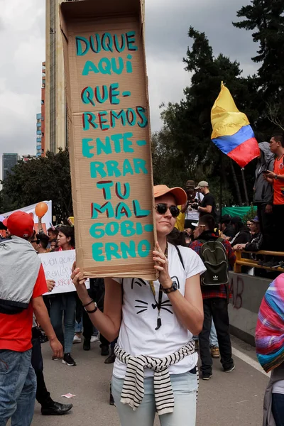 National Strike Colombia Ivan Duque Bogota Colombia November 2019 — Stock Photo, Image