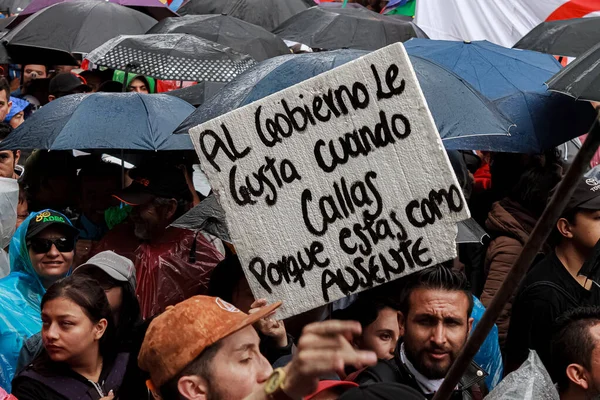 Национальная Забастовка Колумбии Против Ивана Дуке Богота Колумбия Ноября 2019 — стоковое фото