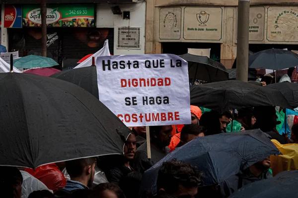 Nationalstreik Kolumbien Gegen Ivan Duque Bogota Kolumbien November 2019 — Stockfoto