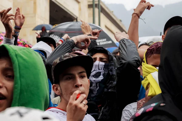 Huelga Nacional Colombia Contra Ivan Duque Bogotá Colombia Noviembre 2019 — Foto de Stock