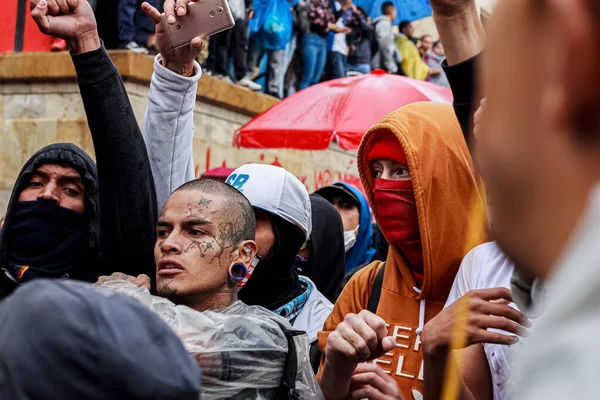 Национальная Забастовка Колумбии Против Ивана Дуке Богота Колумбия Ноября 2019 — стоковое фото