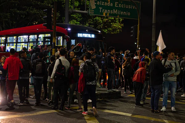 Sexto Dia Protestos Greve Nacional Contra Reformas Governo Ivan Duque — Fotografia de Stock