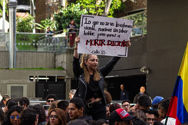 Sexto Dia Protestos Greve Nacional Contra Reformas Governo Ivan Duque — Fotografia de Stock
