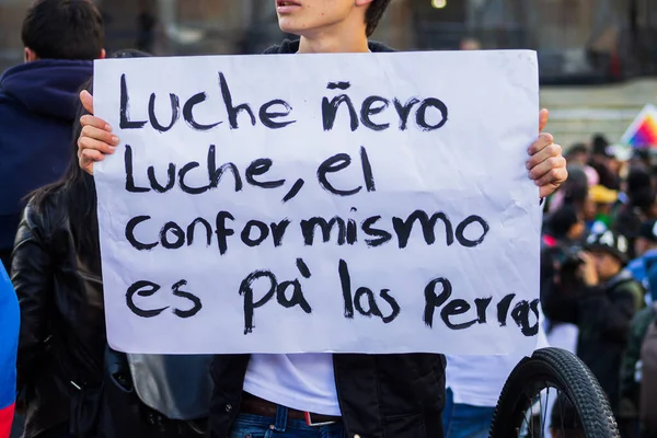 コロンビアでのストライキイワン デュケ ボゴタ コロンビア 12月4 2019の政府の労働 経済およびその他の改革に対する — ストック写真