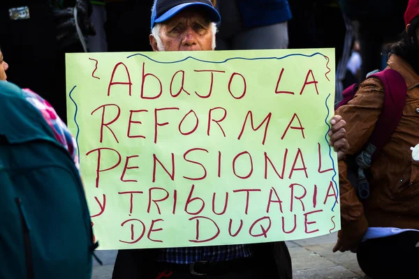Huelga Colombia Contra Trabajo Pensiones Reformas Económicas Otro Tipo Del —  Fotos de Stock