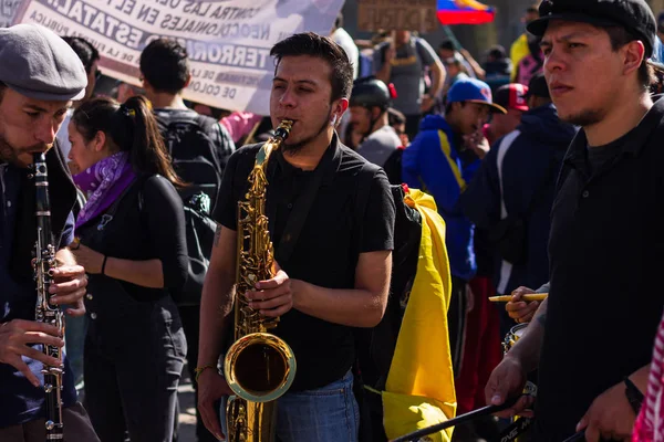 Greve Colômbia Contra Reformas Trabalhistas Previdenciárias Econômicas Outras Governo Ivan — Fotografia de Stock