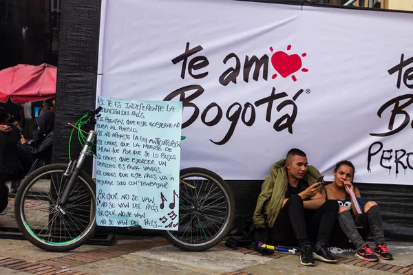 Greve Colômbia Contra Reformas Trabalhistas Previdenciárias Econômicas Outras Governo Ivan — Fotografia de Stock