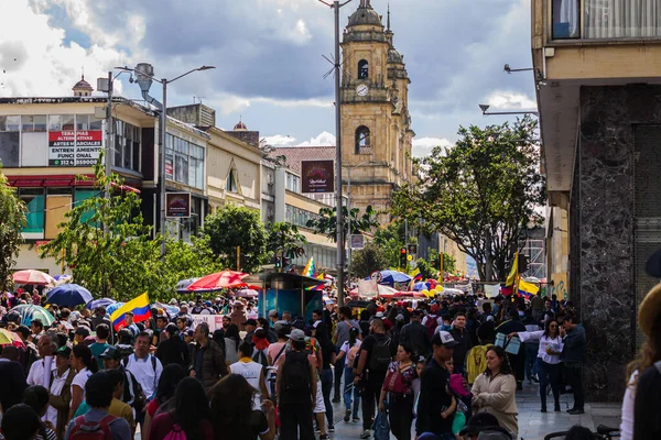哥伦比亚罢工反对伊凡 杜克政府的劳工 养老金 经济和其他改革 波哥大哥伦比亚 2019年12月4日 — 图库照片