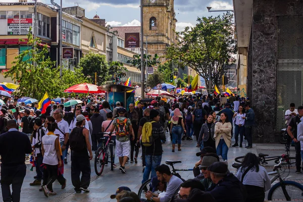 哥伦比亚罢工反对伊凡 杜克政府的劳工 养老金 经济和其他改革 波哥大哥伦比亚 2019年12月4日 — 图库照片