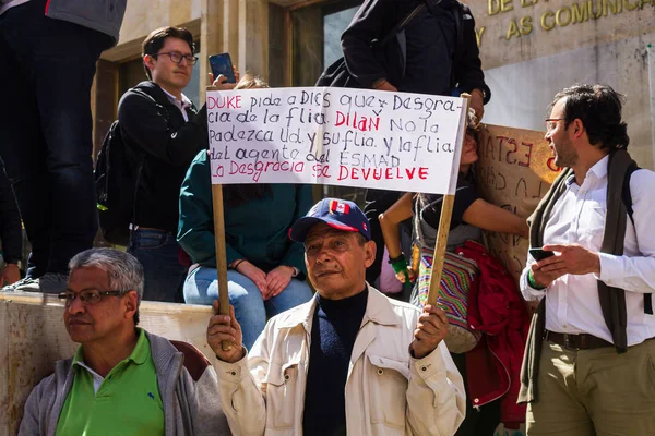 Απεργία Στην Κολομβία Ενάντια Στις Εργασιακές Συνταξιοδοτικές Οικονομικές Και Άλλες — Φωτογραφία Αρχείου