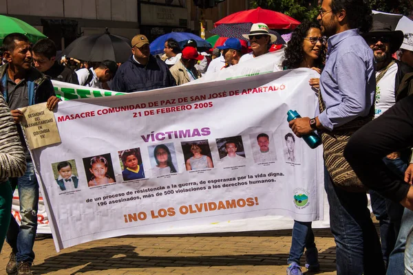 Huelga Colombia Contra Trabajo Pensiones Reformas Económicas Otro Tipo Del —  Fotos de Stock