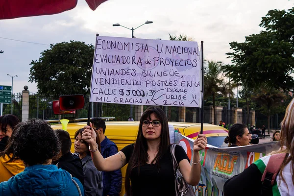 Huelga Centro Memoria Paz Reconciliación Contra Reformas Laborales Pensiones Económicas —  Fotos de Stock