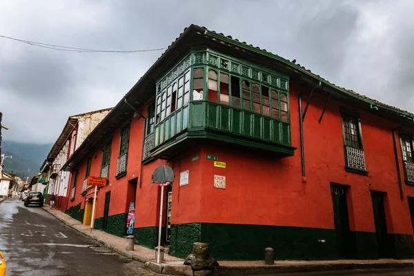 Candelaria Pusat Bersejarah Bogota Pada Hari Yang Mendung Dengan Jalan — Stok Foto