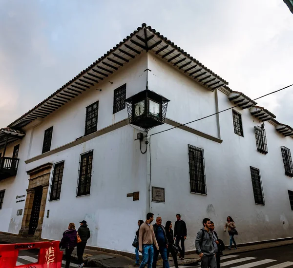 Candelaria Pusat Bersejarah Bogota Pada Hari Yang Mendung Dengan Jalan — Stok Foto
