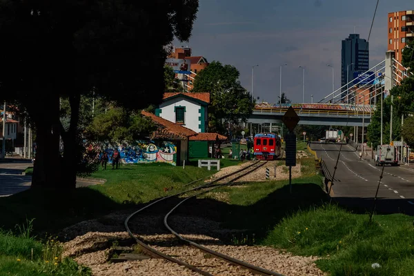 Station Usaquen Van Toeristische Trein Van Bogota Sabana Turistren Ten — Stockfoto