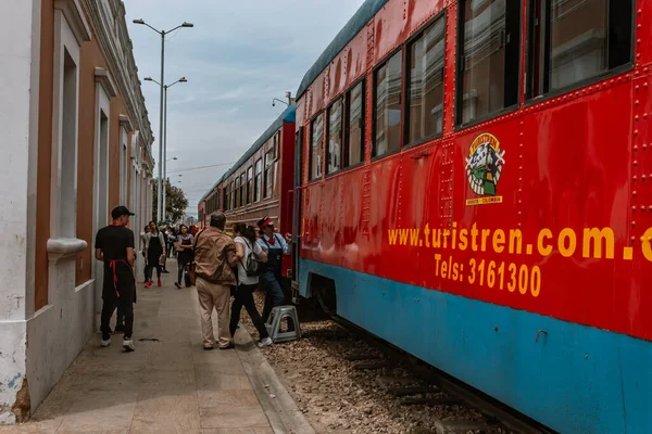 旅游列车 Turistren 位于哥伦比亚昆迪纳马卡省Cajica市 距波哥大市30公里 2020年2月7日 — 图库照片