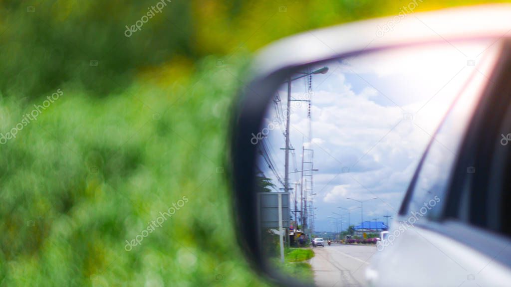 rear view of car 's mirror