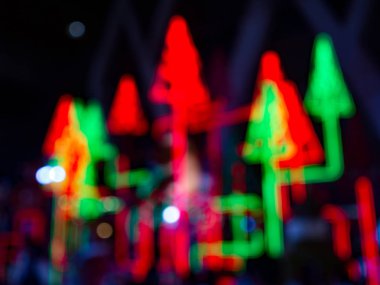 gece görüntü renkli Led ışık Noel ağacının bulanıklık