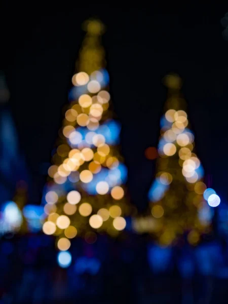Imagen Borrosa Árbol Navidad Pino Artificial Bokeh Luz Decorativa Led — Foto de Stock