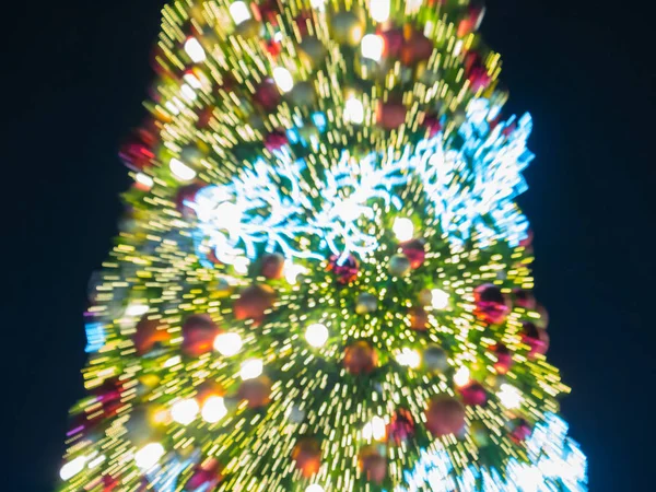 Imagen Borrosa Árbol Navidad Pino Artificial Bokeh Luz Decorativa Led — Foto de Stock