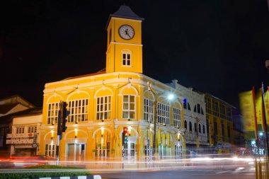 Phuket, Tayland - 20 Eylül 2016 - Phuket adlı eski kasaba alana Charter banka kavşak, sıcak nokta ve ideal turistler için fotoğraf çekmek spot ve koruma alanı olarak sahne görmek.