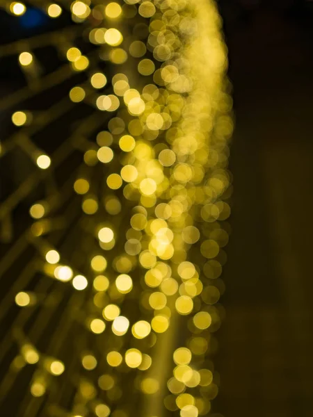 Amarillo Dorado Borrosa Luz Bokeh Fondo Desenfocado Texturizado Para Navidad — Foto de Stock