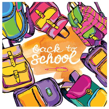 Geri okula büyük kümesi doodles. Elle mürekkeple çizilmiş. Vektör çizim. Serbest çizim okul öğeleri. Okula dönüş. 