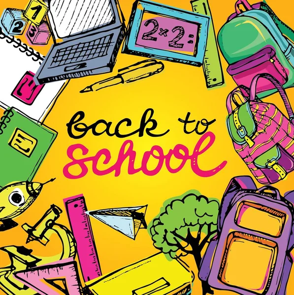 Geri okula büyük kümesi doodles. Elle mürekkeple çizilmiş. Vektör çizim. Serbest çizim okul öğeleri. Okula dönüş. 