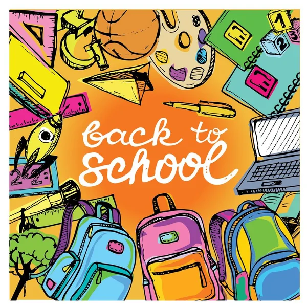 Geri okula büyük kümesi doodles. Elle mürekkeple çizilmiş. Vektör çizim. Serbest çizim okul öğeleri. Okula dönüş. 