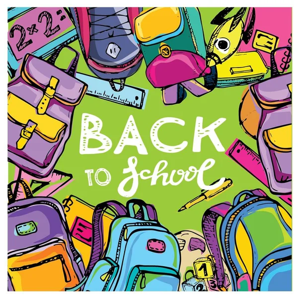 Geri okula büyük kümesi doodles. Elle mürekkeple çizilmiş. Vektör çizim. Serbest çizim okul öğeleri. Okula dönüş. 