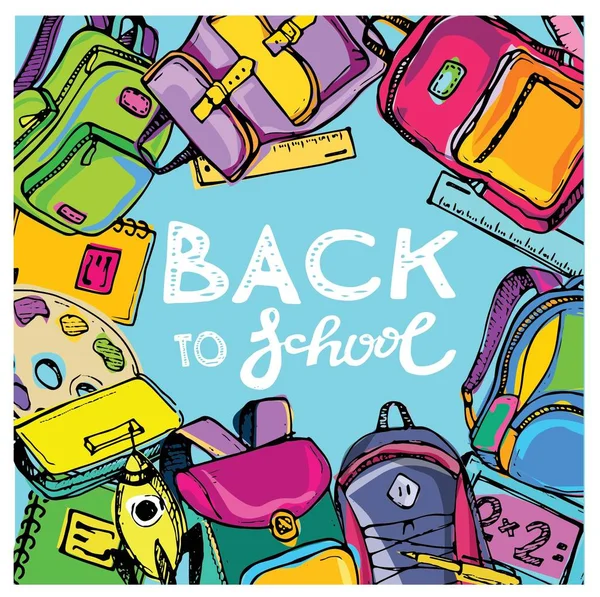 Geri okula büyük kümesi doodles. Elle mürekkeple çizilmiş. Vektör çizim. Serbest çizim okul öğeleri. Okula dönüş. 