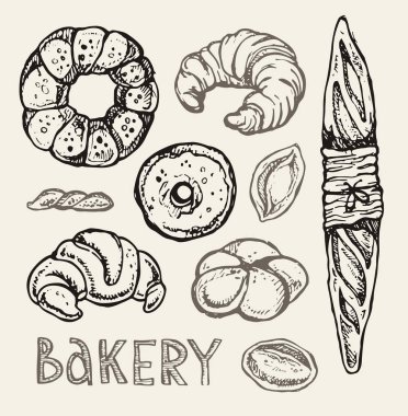 Elle çizilmiş doodle fırın