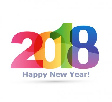 Mutlu yeni yıl 2018 metin tasarlamak vektör