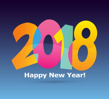 Mutlu yeni yıl 2018 metin tasarlamak vektör