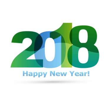Mutlu yeni yıl 2018 metin tasarlamak vektör
