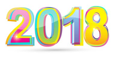 Mutlu yeni yıl 2018 metin tasarlamak vektör